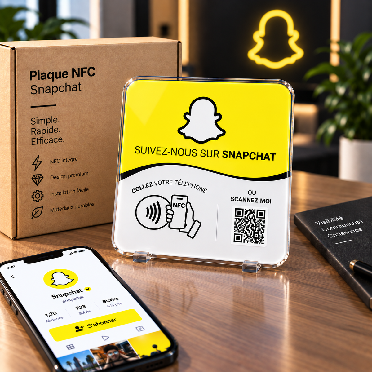 Plaque NFC Snapchat